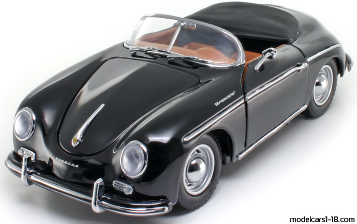1958 - Porsche 356 A Speedster Kyosho 1/18 (Black) Предна лява страна