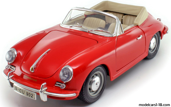 1961 - Porsche 356 B Bburago 1/18 (Син) Предна лява страна