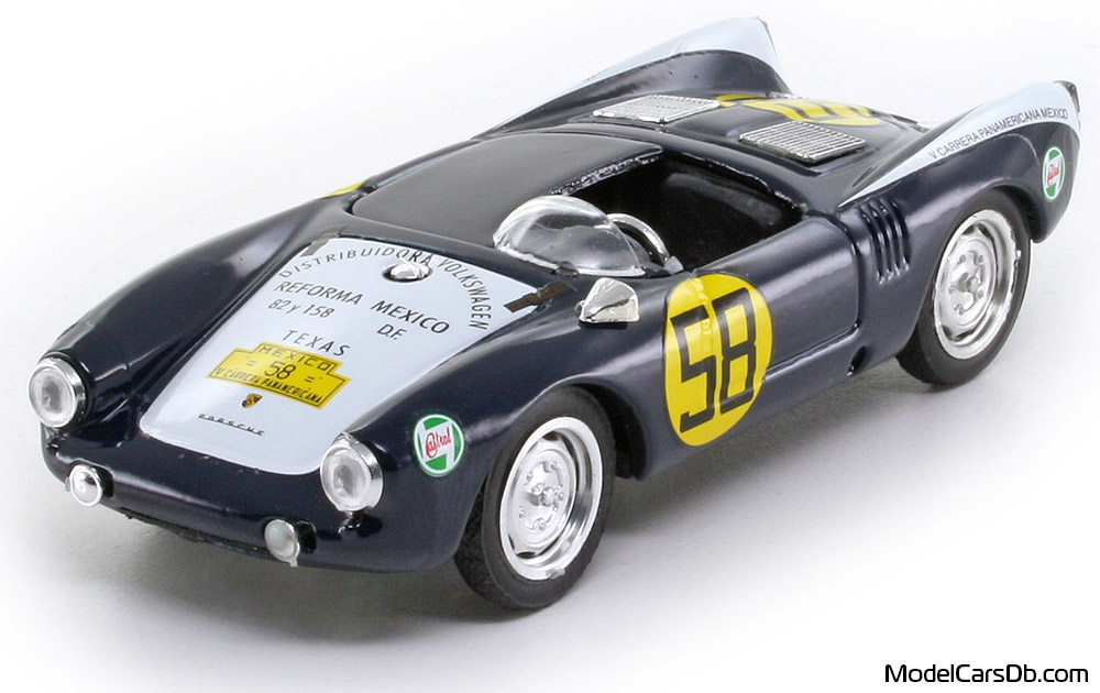1954 - Porsche 550 RS Brumm 1/43 (Blue / Бял) Предна лява страна