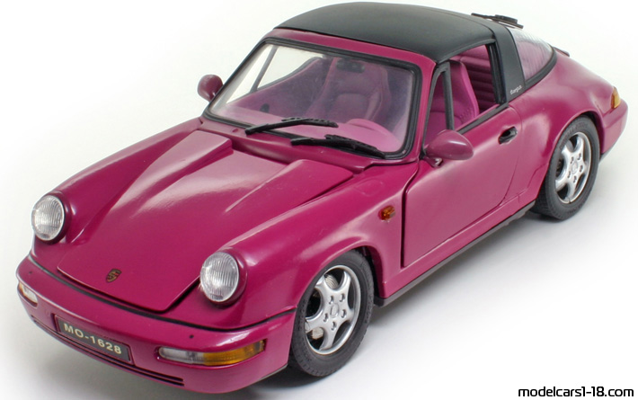 1989 - Porsche 911 Carrera 2 Targa (964) Anson 1/18 (Red) Предна лява страна