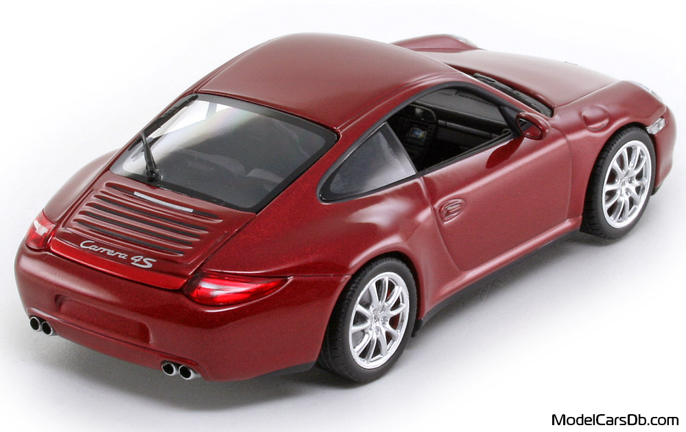 2009 - Porsche 911 Carrera 4S (997) Minichamps 1/43 (Червен) Задна дясна страна
