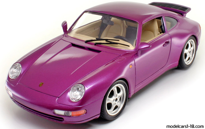 1993 - Porsche 911 Carrera (993) Bburago 1/18 (Лилав) Предна лява страна