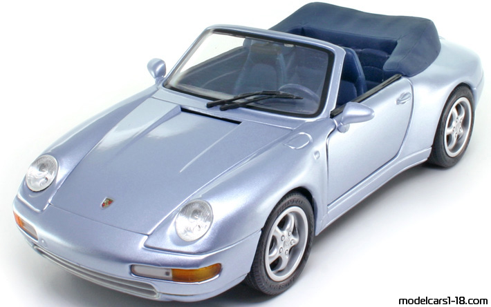 1994 - Porsche 911 Carrera Cabriolet (993) Maisto 1/18 (Red) Предна лява страна