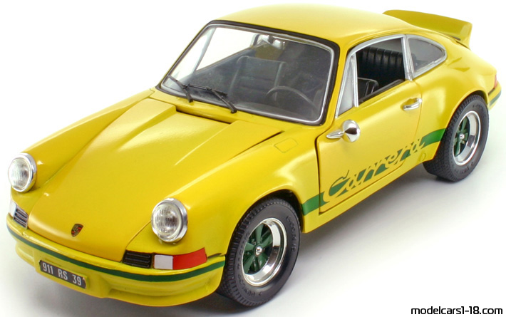 1973 - Porsche 911 Carrera RS 2.7 Jouef Evolution 1/18 (Жълт / Зелен) Предна лява страна