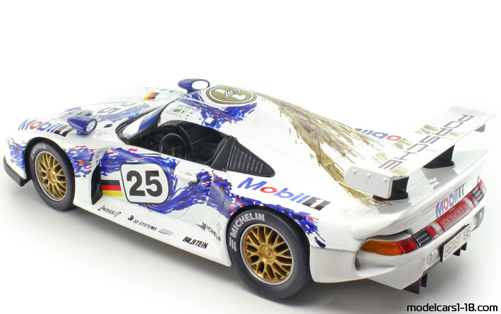 1996 - Porsche 911 GT1 Anson 1/18 (Бял / Син) Отваряеми части