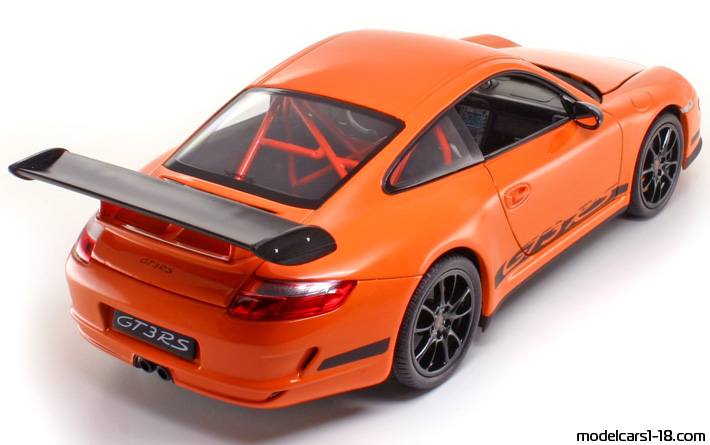 2006 - Porsche 911 GT3 RS (997) Welly 1/18 (Оранжев / Черен) Задна дясна страна