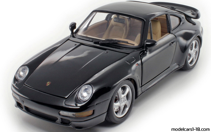 1995 - Porsche 911 Turbo (993) Anson 1/18 (Черен) Предна лява страна