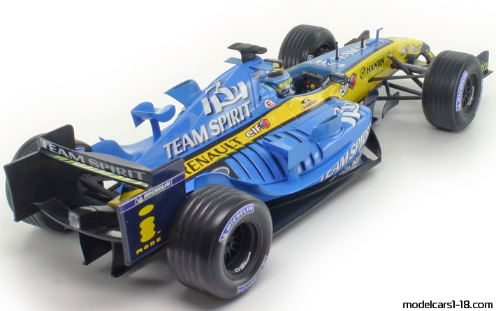 2005 - Renault R25 Hot Wheels 1/18 (Син / Жълт) Задна дясна страна