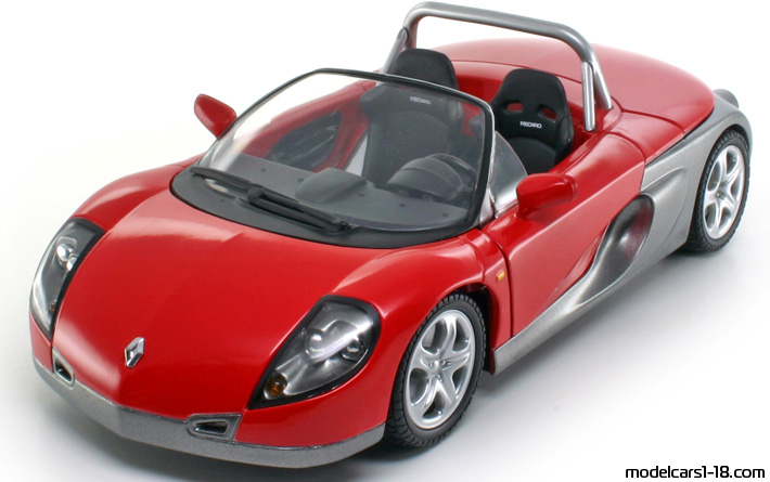 1996 - Renault Sport Spider Anson 1/18 (Red / Сив) Предна лява страна