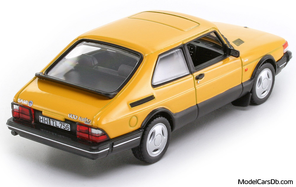 1991 - Saab 900 Turbo 16 Norev 1/43 (Жълт) Задна дясна страна