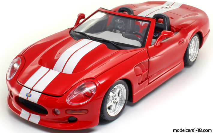 1999 - Shelby Series 1 Bburago 1/18 (Red / Бял) Предна лява страна