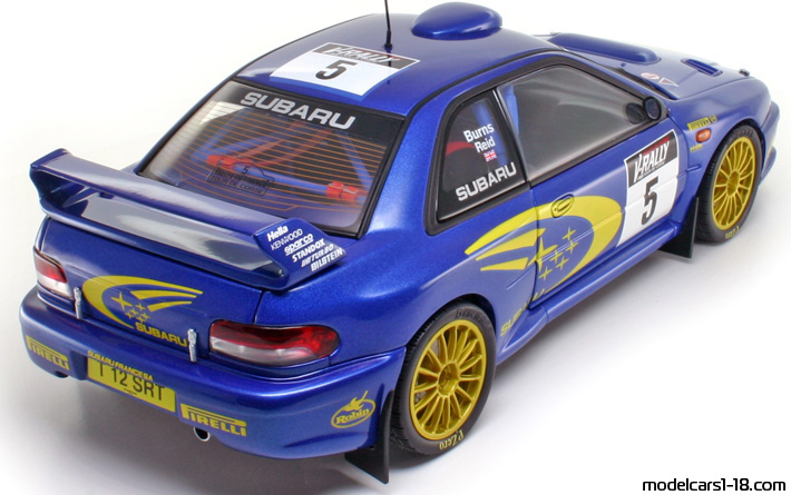 1999 - Subaru Impreza WRC AutoArt 1/18 (Син / Жълт) Задна дясна страна