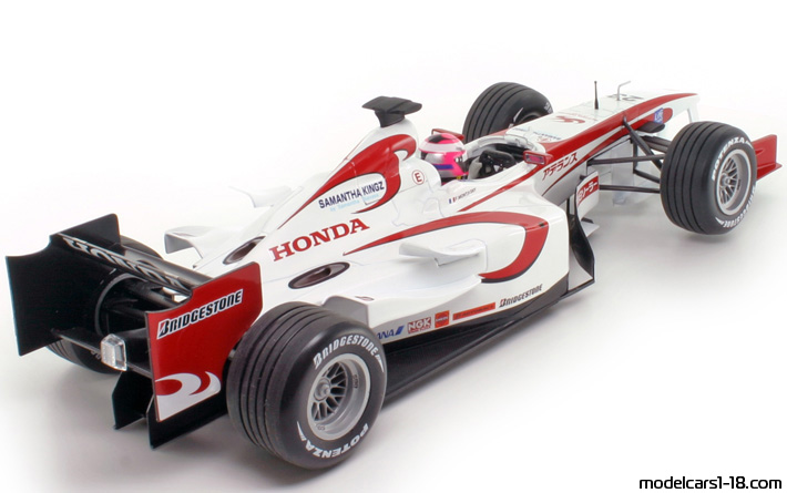 2006 - Super Aguri Honda SA05 Launch Version Minichamps 1/18 (Бял / Червен) Задна дясна страна