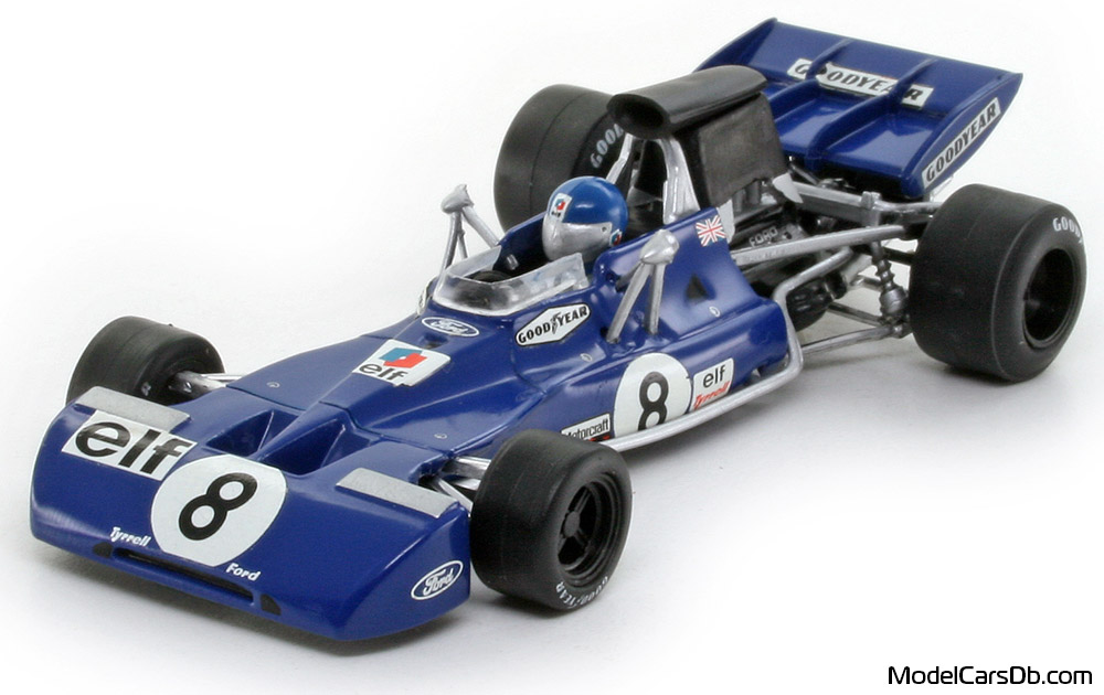 1972 - Tyrrell Cosworth 003 Quartzo 1/43 (Blue / Бял) Предна лява страна