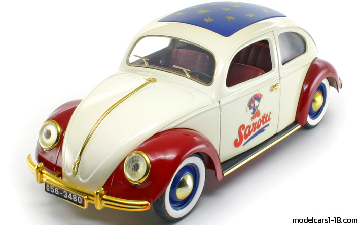 1949 - Volkswagen Beetle (Kaefer) Solido 1/17 (White / Червен) Предна лява страна