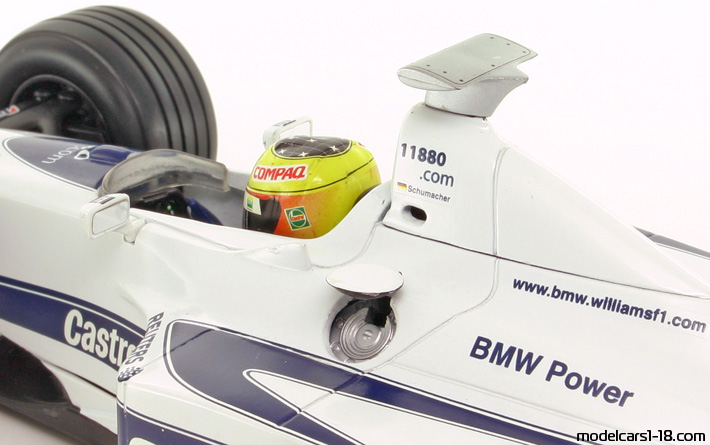 2000 - Williams BMW FW22 Launch Version (FW21) Hot Wheels 1/18 (Бял / Син) Интериор арматурно табло
