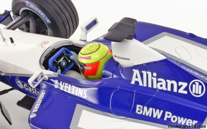 2001 - Williams BMW FW23 Minichamps 1/18 (Бял / Син) Интериор арматурно табло