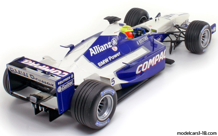 2001 - Williams BMW FW23 Minichamps 1/18 (Бял / Син) Задна дясна страна