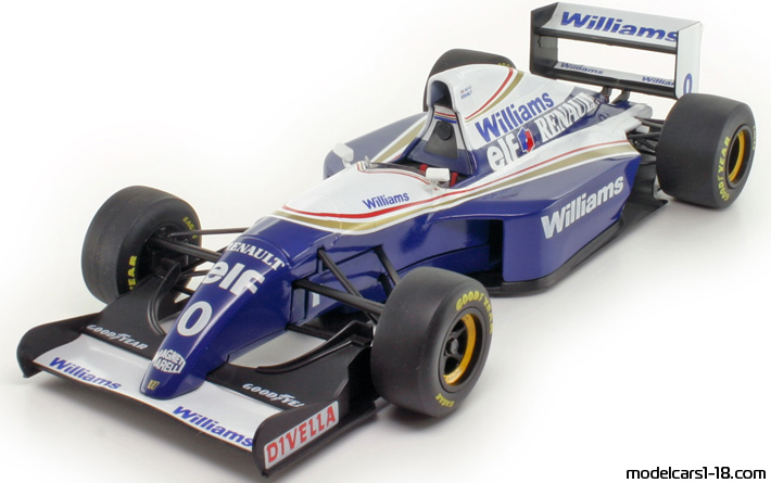 1994 - Williams Renault FW15D Minichamps 1/18 (Син / Бял) Предна лява страна