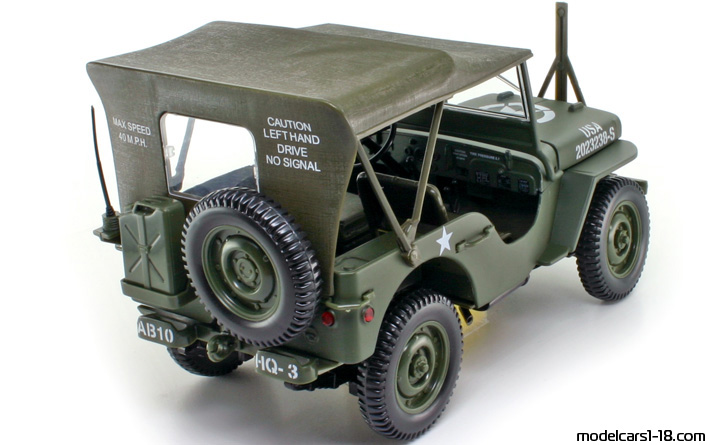 1942 - Willys Jeep Solido 1/18 (Кафяв) Задна дясна страна