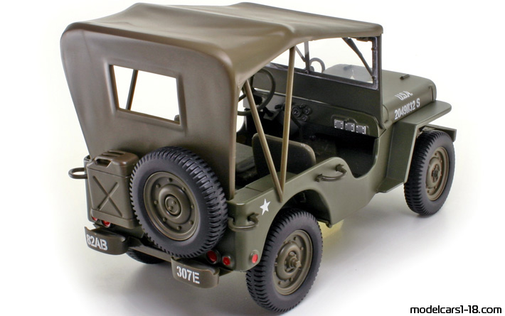 1942 - Willys Jeep UT 1/18 (Кафяв) Задна дясна страна