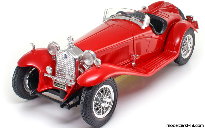 1932 - Alfa Romeo 8C 2300 Spider Bburago 1/18 (Rot) Vorne linke Seite