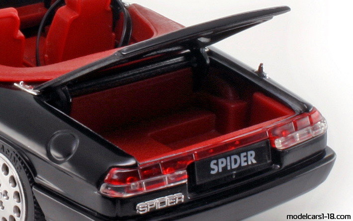 1990 - Alfa Romeo Spider Jouef Evolution 1/18 (Schwarz) Kofferraum / Klappbare Scheinwerfer