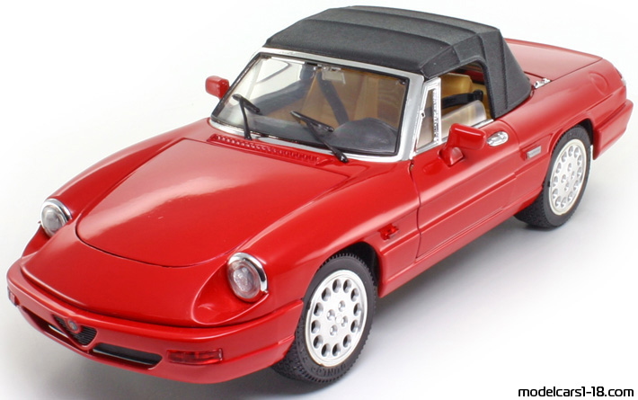 1990 - Alfa Romeo Spider Jouef Evolution 1/18 (Rot) Vorne linke Seite