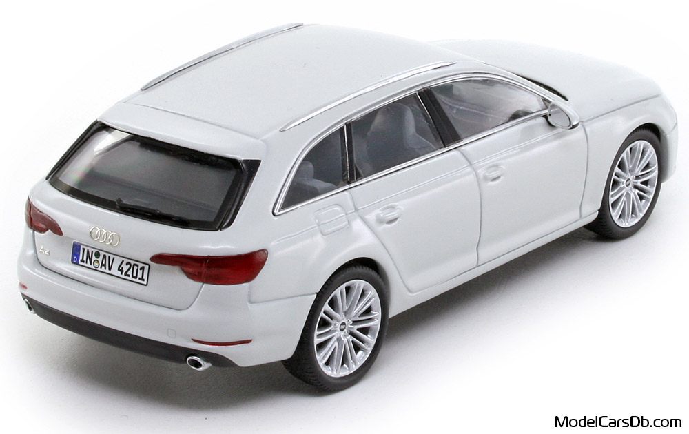 2016 - Audi A4 Avant (B9) Spark 1/43 (Weiß) Hinten rechte seite