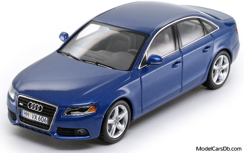 2008 - Audi A4 (B8) Minichamps 1/43 (Blau) Vorne linke Seite