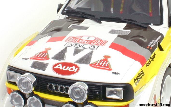 1986 - Audi Sport Quattro S1 Rallye Monte-Carlo Otto Models 1/18 (Weiß / Gelb) Motor