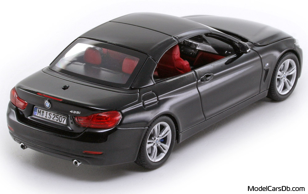 2014 - BMW 435i Cabriolet (F33) Paragon 1/43 (Schwarz) Hinten rechte seite