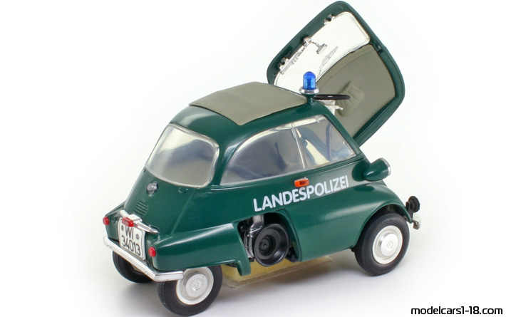 1955 - BMW Isetta 250 Police Revell 1/18 (Grün) Zu öffnende Teile