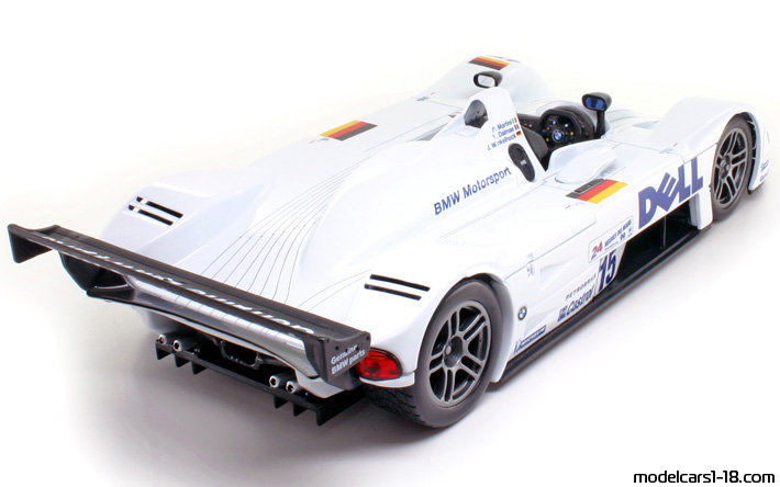 1999 - BMW V12 LMR Maisto 1/18 (Weiß) Hinten rechte seite