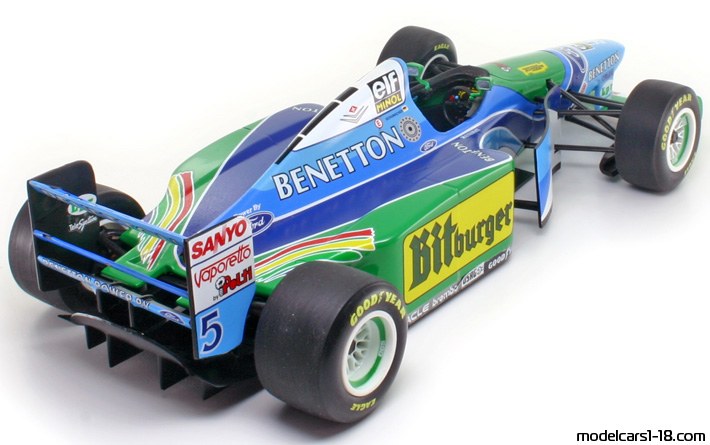 1994 - Benetton Ford B194 Minichamps 1/18 (Grün / Blau) Hinten rechte seite