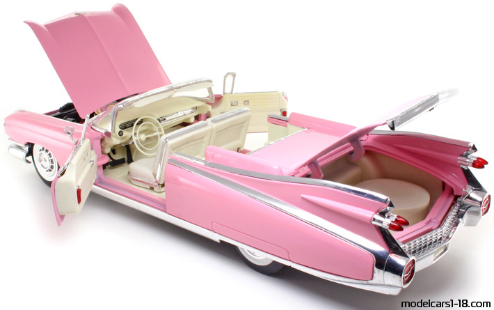 1959 - Cadillac Eldorado Biarritz (62) Maisto 1/18 (Rosa) Zu öffnende Teile