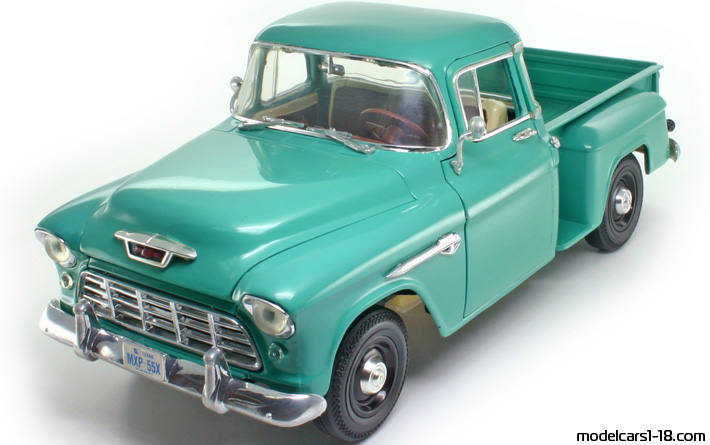 1955 - Chevrolet 3100 Pick Up ERTL 1/18 (Grün) Vorne linke Seite