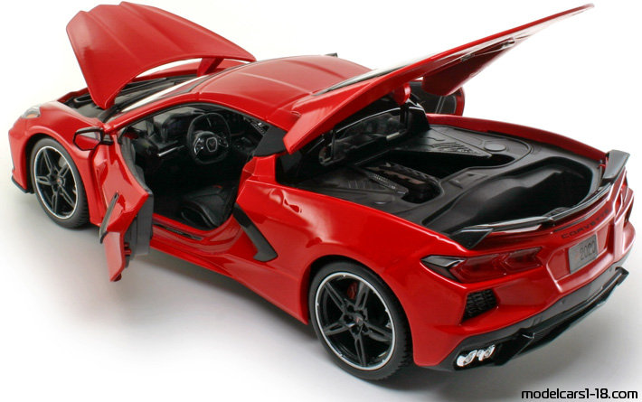 2020 - Chevrolet Corvette Stingray C8 Maisto 1/18 (Rot) Zu öffnende Teile