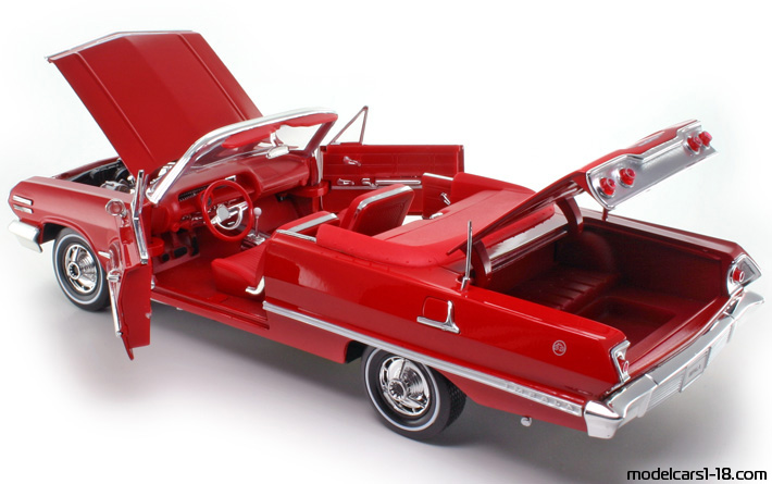 1963 - Chevrolet Impala SS 409 Welly 1/18 (Rot) Zu öffnende Teile