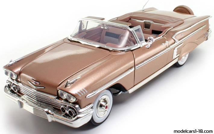 1958 - Chevrolet Impala Motor Max 1/18 (Orange) Vorne linke Seite