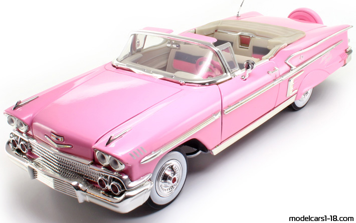 1958 - Chevrolet Impala Motor Max 1/18 (Rosa) Vorne linke Seite