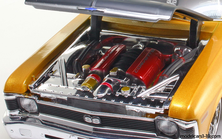 1970 - Chevrolet Nova SS Maisto 1/18 (Gelb / Schwarz) Motor