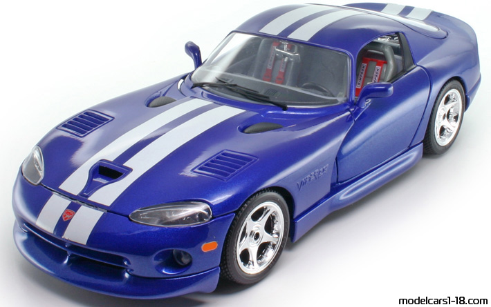 1996 - Dodge Viper GTS Bburago 1/18 (Blau / Weiß) Vorne linke Seite