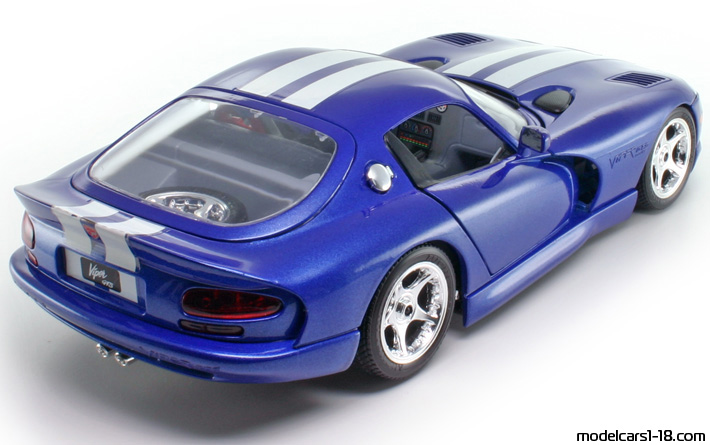 1996 - Dodge Viper GTS Bburago 1/18 (Blau / Weiß) Hinten rechte seite