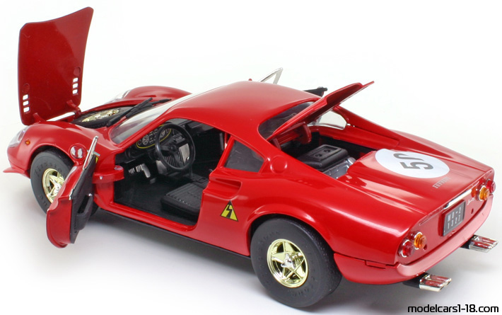 1969 - Ferrari 246 GT Dino Anson 1/18 (Rot / Weiß) Zu öffnende Teile