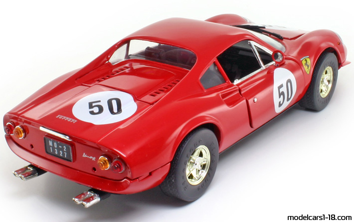 1969 - Ferrari 246 GT Dino Anson 1/18 (Rot / Weiß) Hinten rechte seite