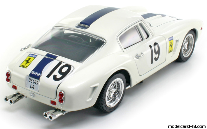 1961 - Ferrari 250 GT Berlinetta SWB Competizione Jouef Evolution 1/18 (Weiß / Blau) Hinten rechte seite