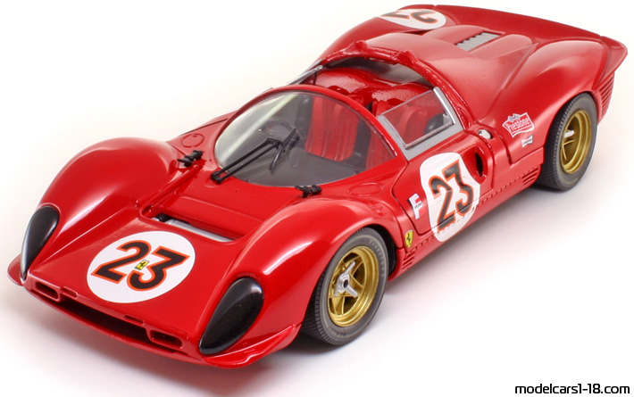 1967 - Ferrari 330 P4 Jouef Evolution 1/18 (Rot / Weiß) Vorne linke Seite