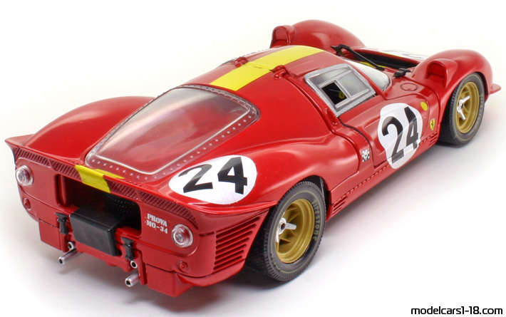 1967 - Ferrari 330 P4 Jouef Evolution 1/18 (Rot / Gelb) Hinten rechte seite