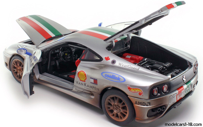 2003 - Ferrari 360 Challenge Hot Wheels 1/18 (Silber) Zu öffnende Teile